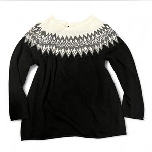 Black and Cream Patterned Women's Sweater